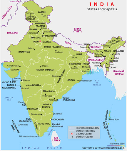 Indian state union territory and their capital